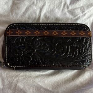 Patricia Nash Black Embossed Wallet